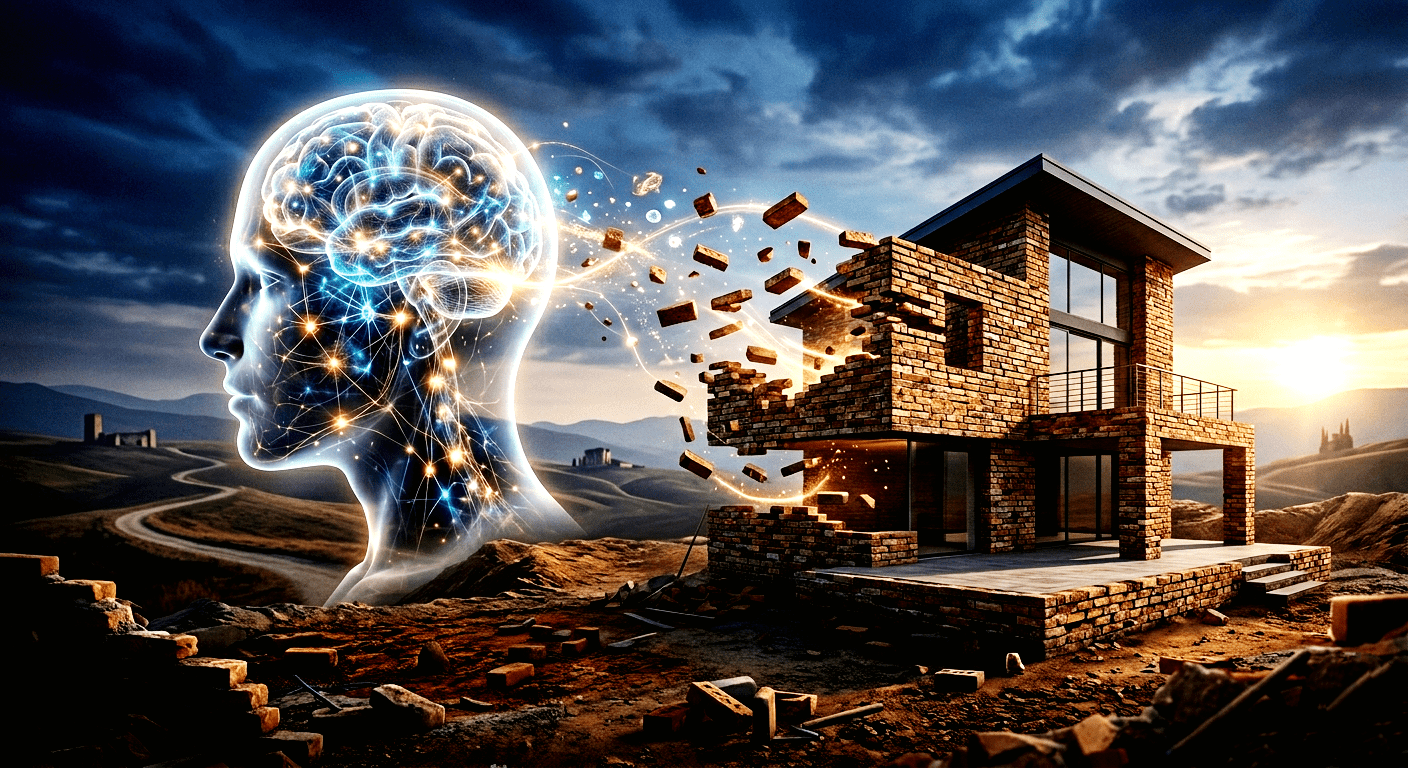 The mind is only able to create a relatively new version of a house made out of old bricks. Entirely new discoveries come from unrealised sectors