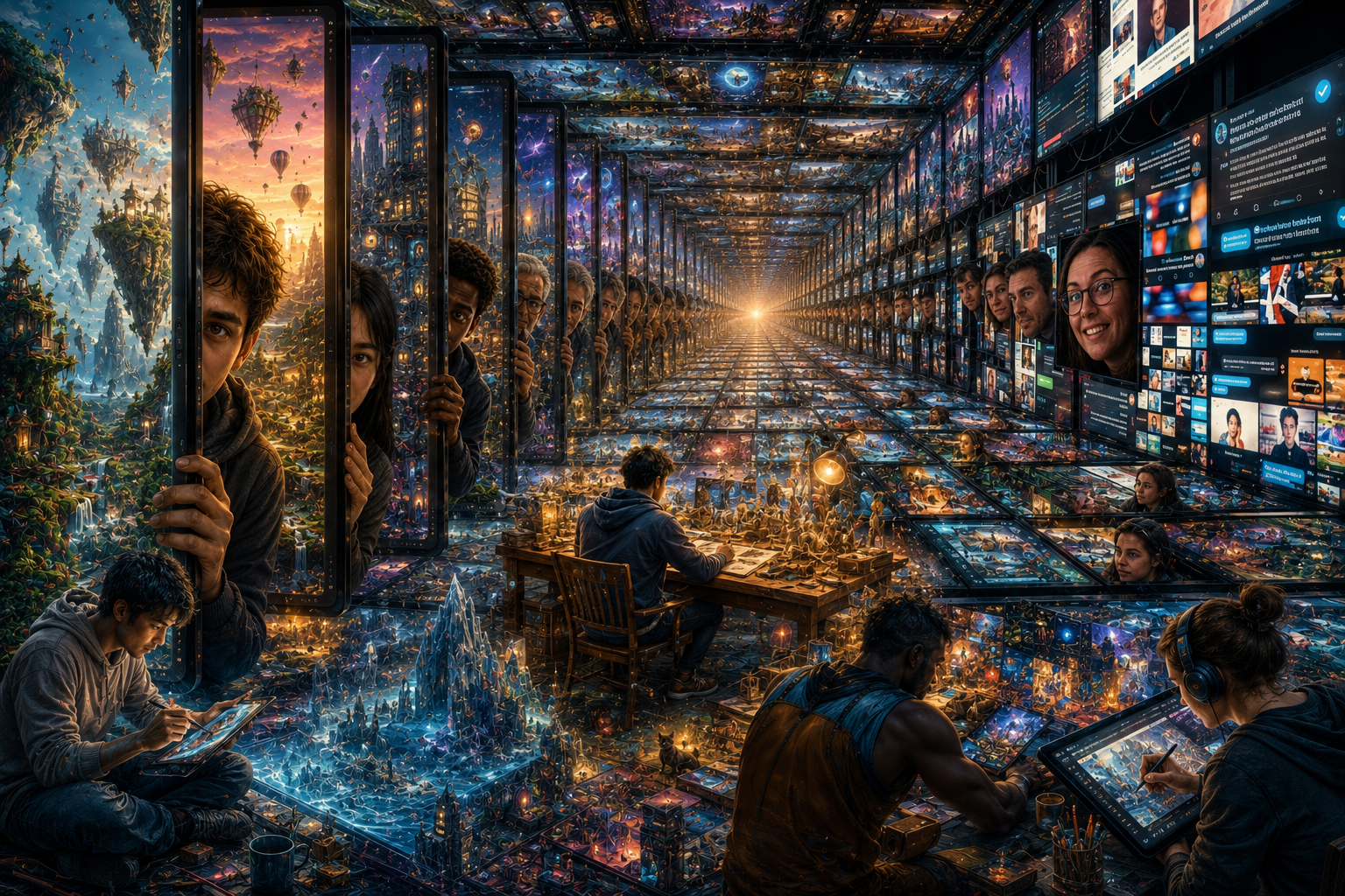 The layer of your own world intersects with endless layers of other people’s worlds who are constantly adding their own thing to the picture